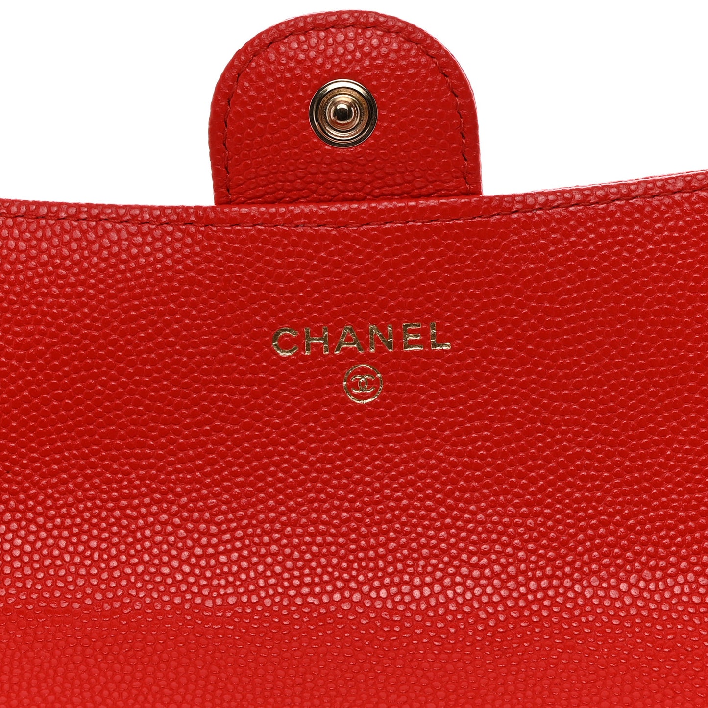 Caviar Quilted Large Gusset Flap Wallet Red