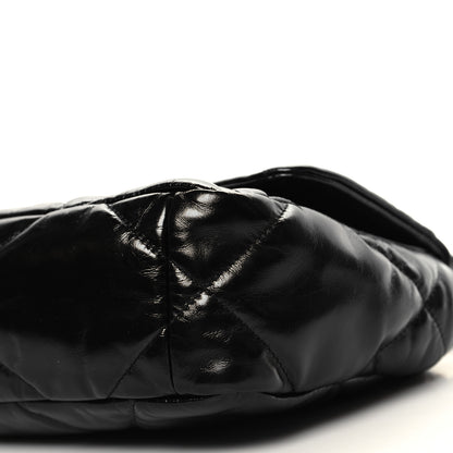 Chanel Shiny Crumpled Calfskin Quilted Medium Chanel 19 Flap Black 10 of 11