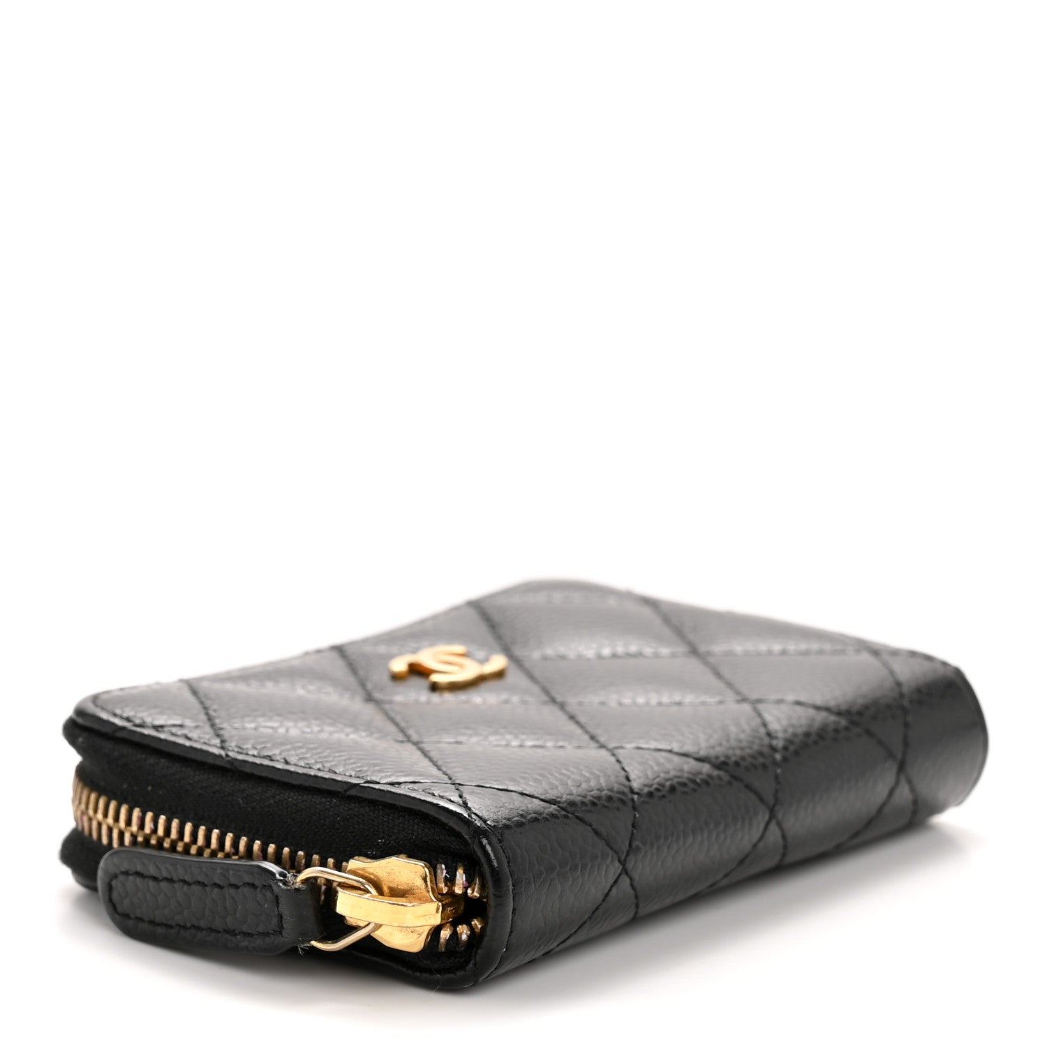 Chanel Caviar Quilted Zip Coin Purse Black 4 of 9