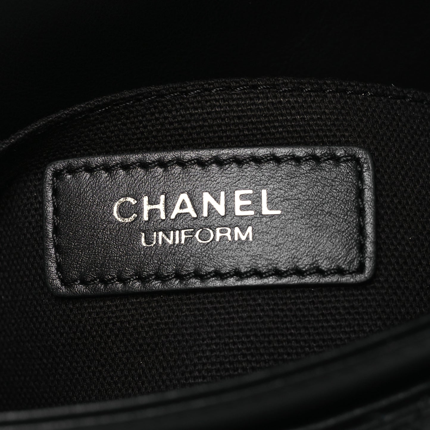 Calfskin Quilted CC Uniform Flap Belt Bag Black