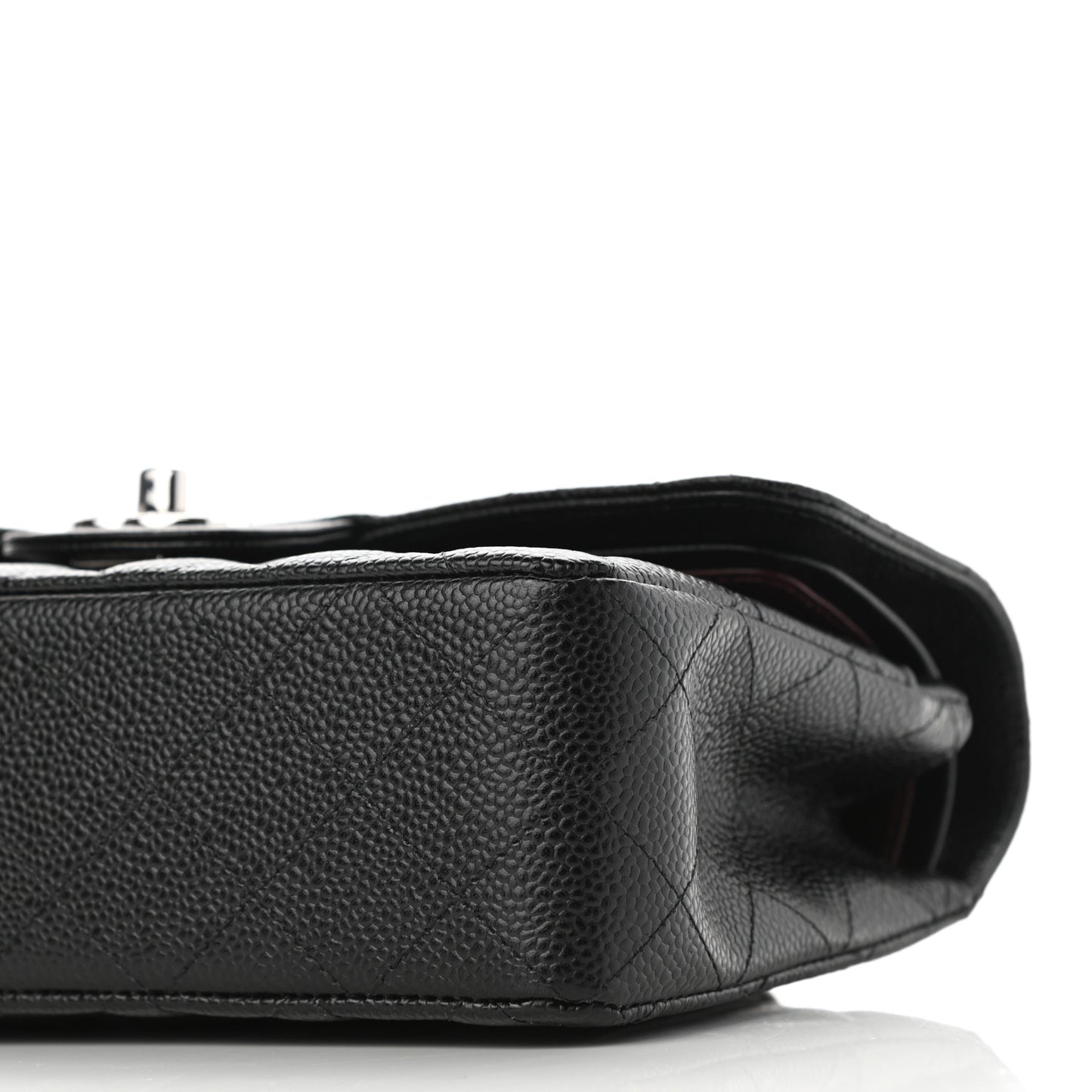 Caviar Quilted Small Double Flap Black