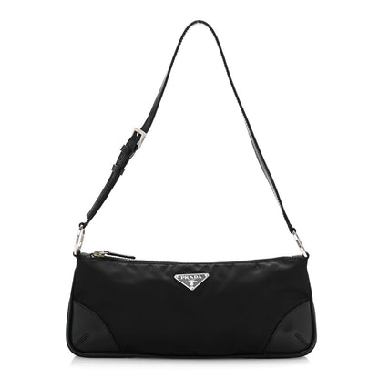 Prada Tessuto Nylon Soft Calf Shoulder Bag Black Black 1 of 13