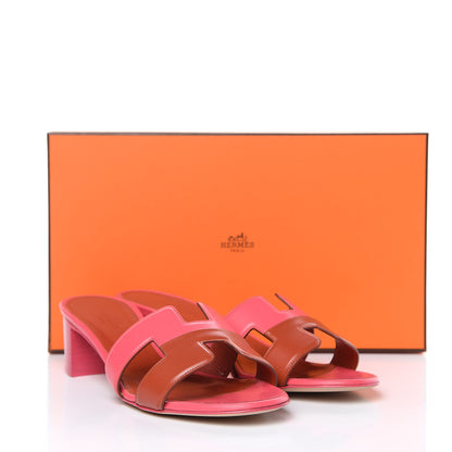 Hermes Calfskin Oasis Sandals 36 Fuschia Orange Brulee 8 of 10