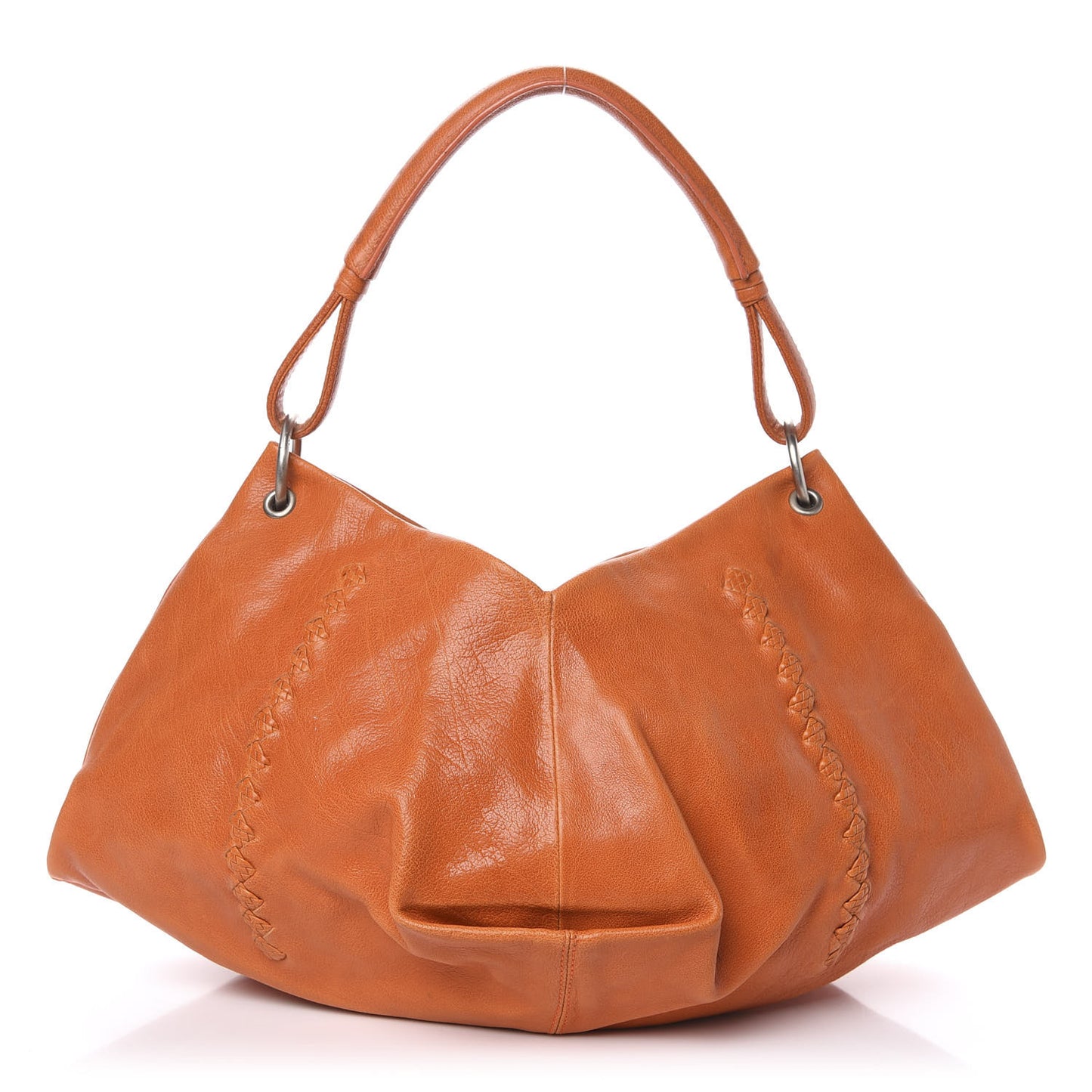 Nappa Intrecciato Aquilone Fortune Cookie Hobo Orange