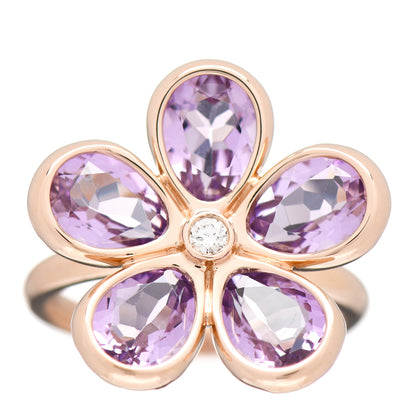 Tiffany 18K Rose Gold Diamond Amethyst Sparklers Flower Ring 49 5 1 of 5