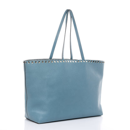 Valentino Garavani Grained Calfskin Rockstud Shoulder Tote Niagara 3 of 15