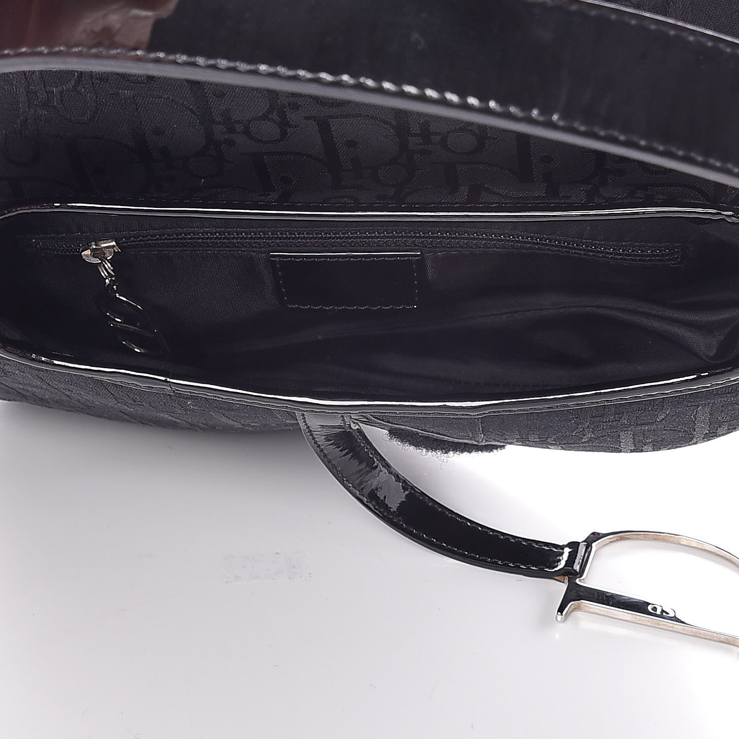 Christian Dior Monogram Saddle Bag Black 5 of 9