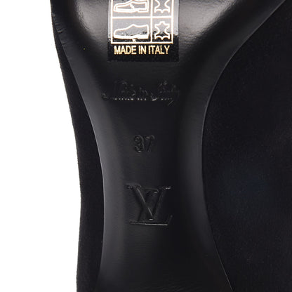 Louis Vuitton Suede Monogram Uniformes Cap Toe Chelsea 75mm Ankle Boots 37 Black 6 of 8