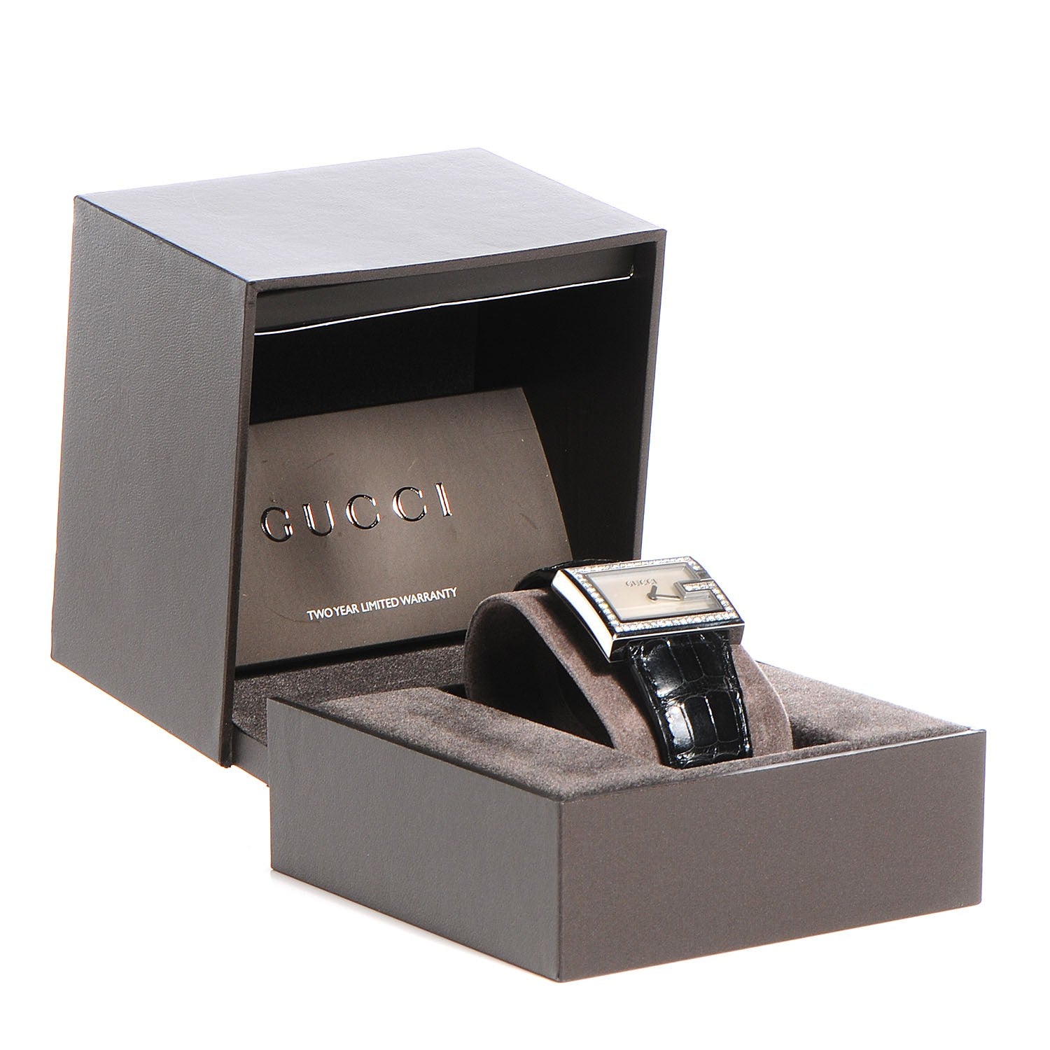 Gucci Stainless Steel Alligator Diamond Bezel Mother of Pearl 31mm 100L Quartz Watch 6 of 6