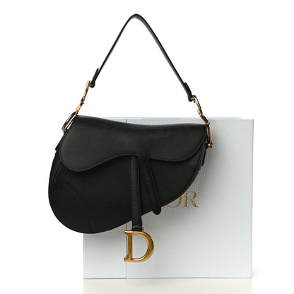 Christian Dior Grained Calfskin Saddle Bag Black 17 of 17