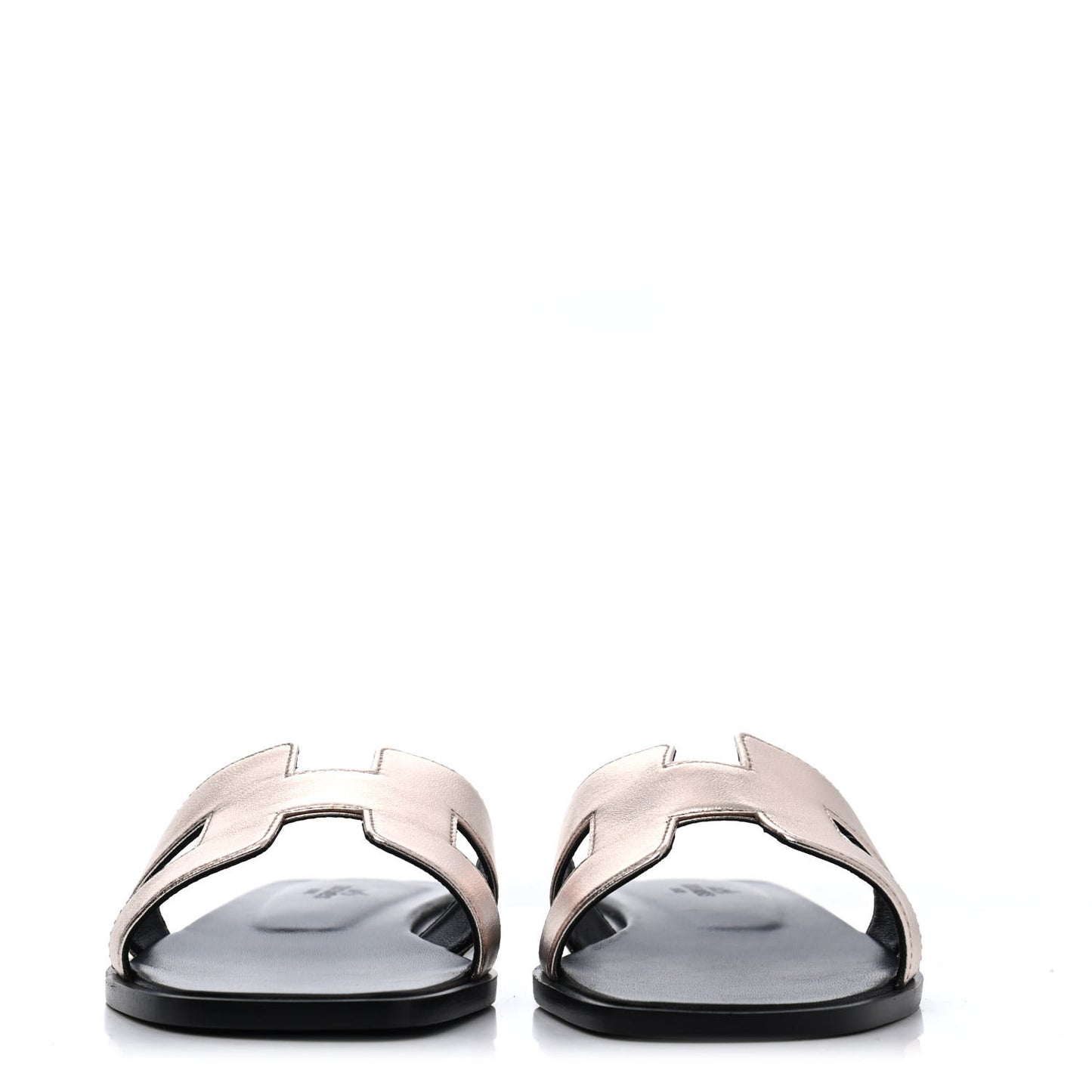 Metallic Calfskin Oran Sandals 37.5 Rose Dore