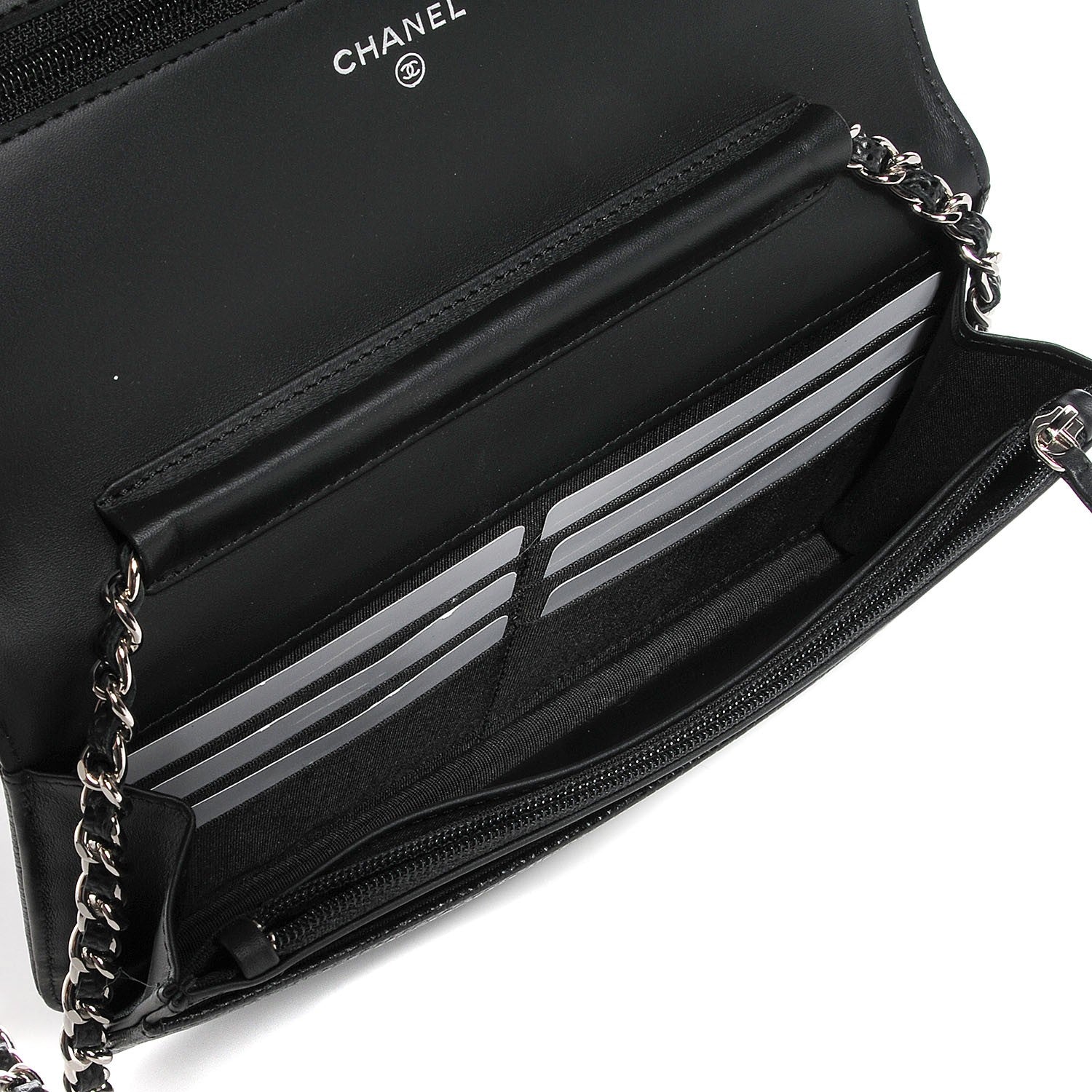 Chanel Caviar Timeless CC Wallet on Chain WOC Black 5 of 9