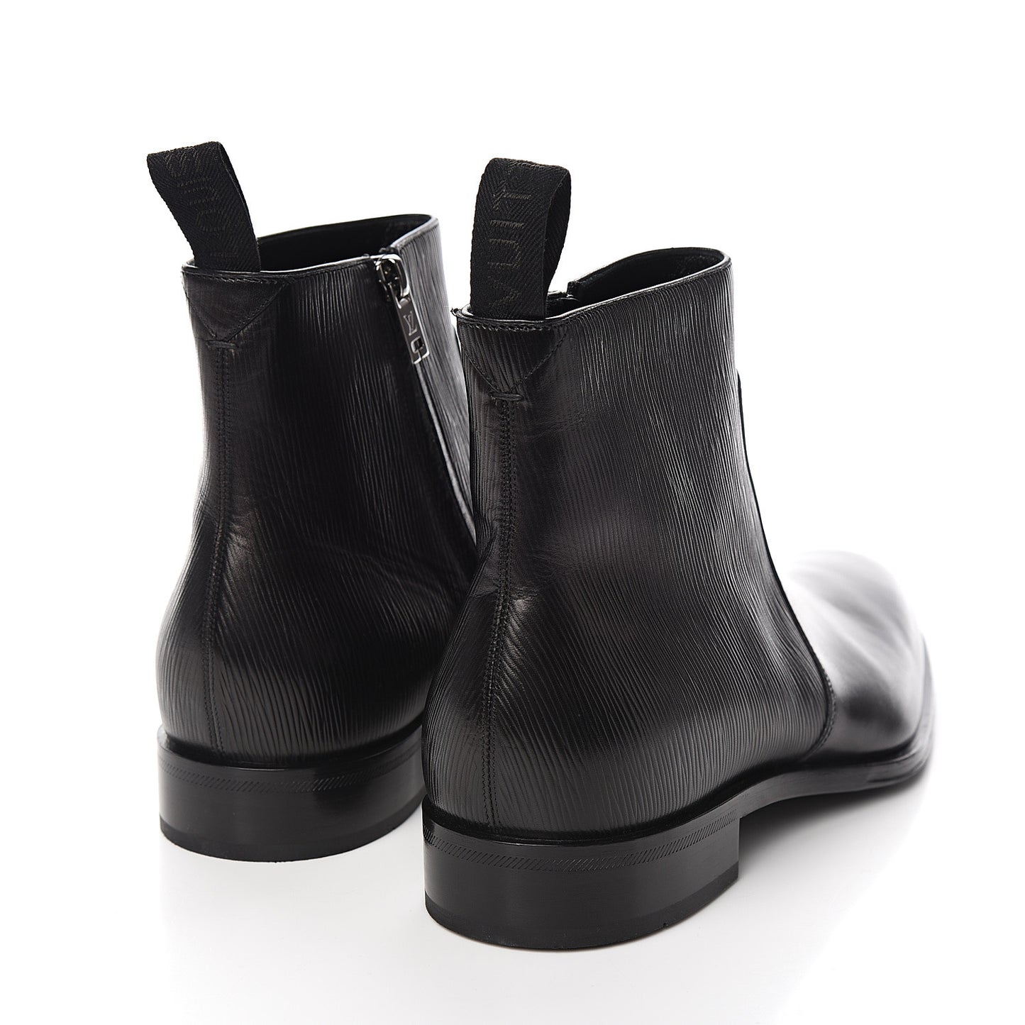 Calfskin Epi Wall Street Chelsea Ankle Boots 8 Black