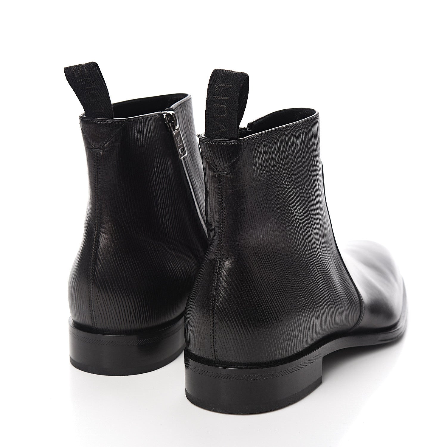 Louis Vuitton Calfskin Epi Wall Street Chelsea Ankle Boots 8 Black 4 of 8