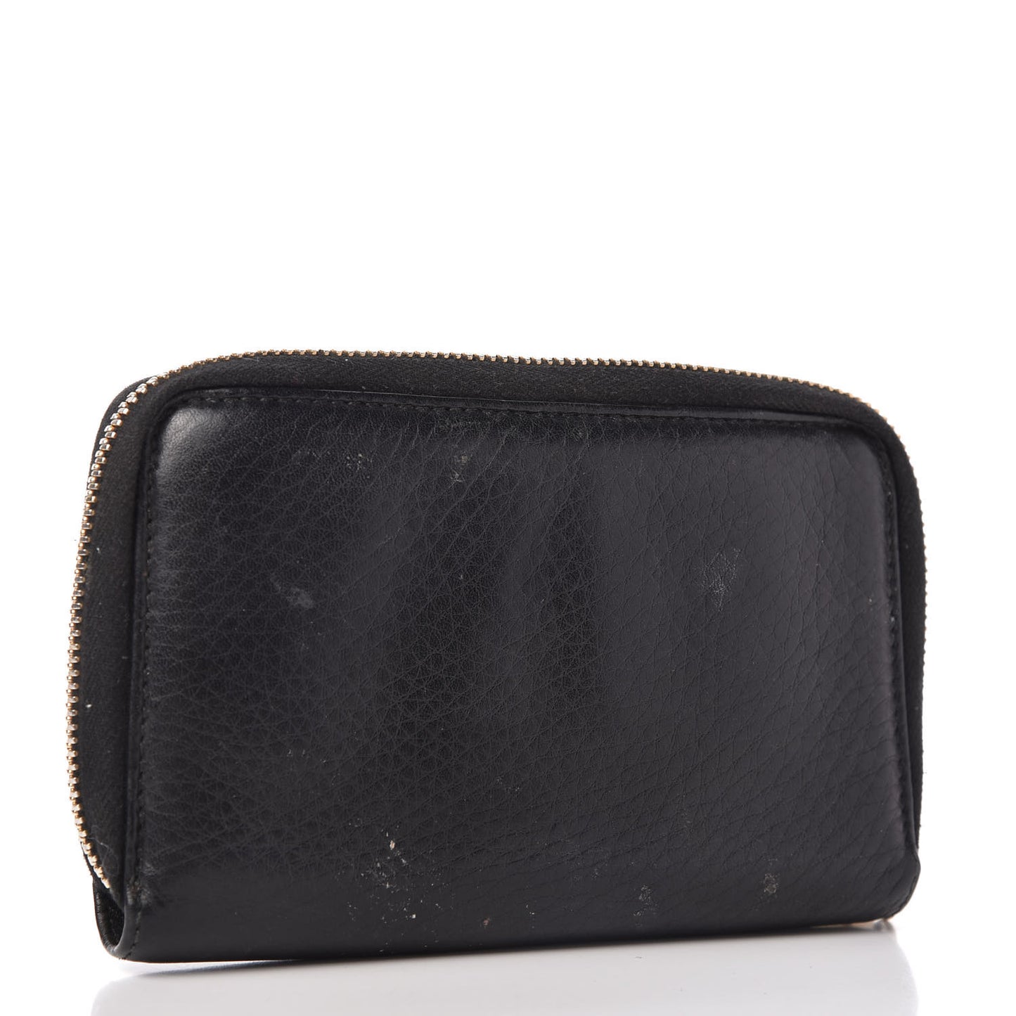 Pebbled Calfskin Medium Soho Zip Around Wallet Black