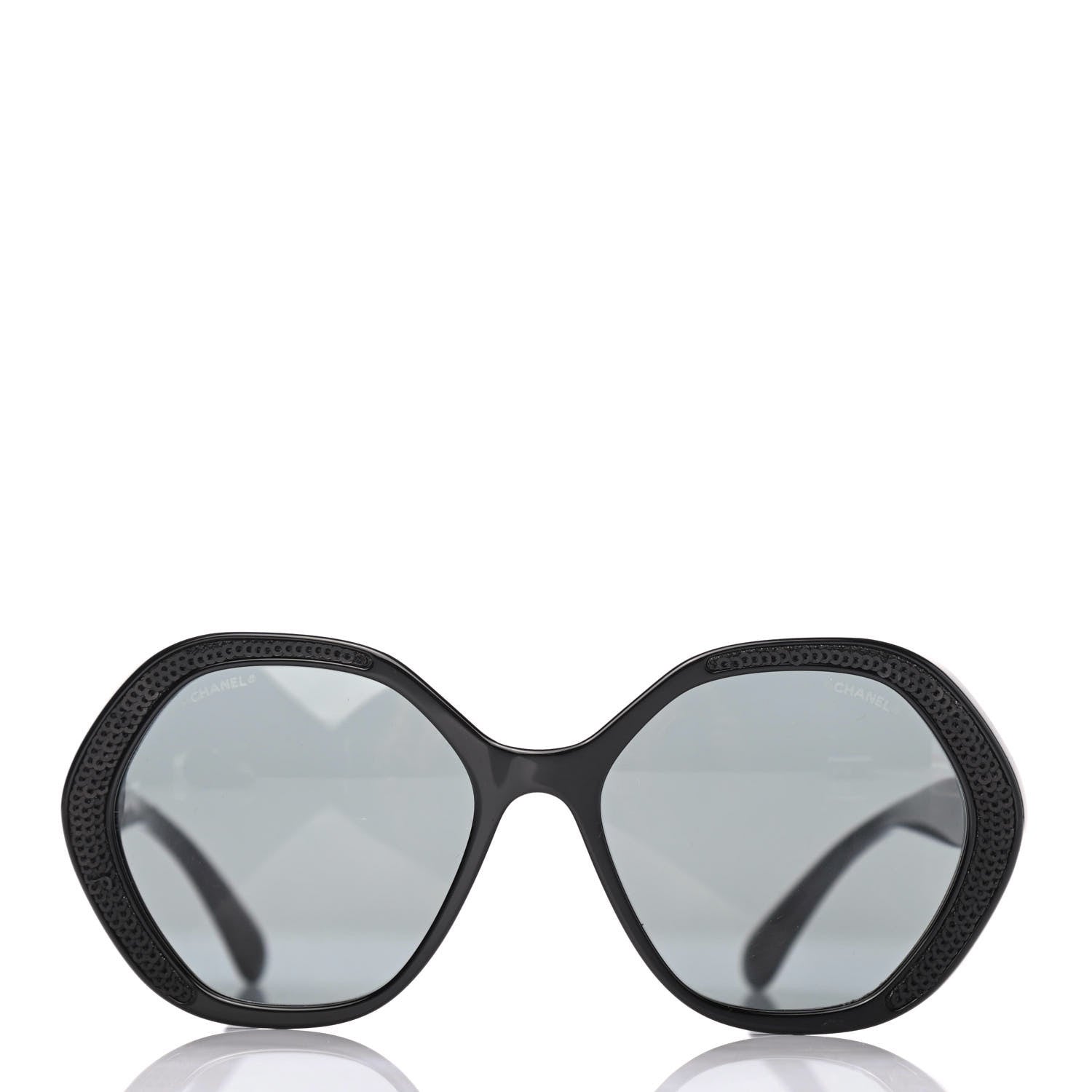 Chanel Acetate Sequin Round Sunglasses 5451-A Black 2 of 4