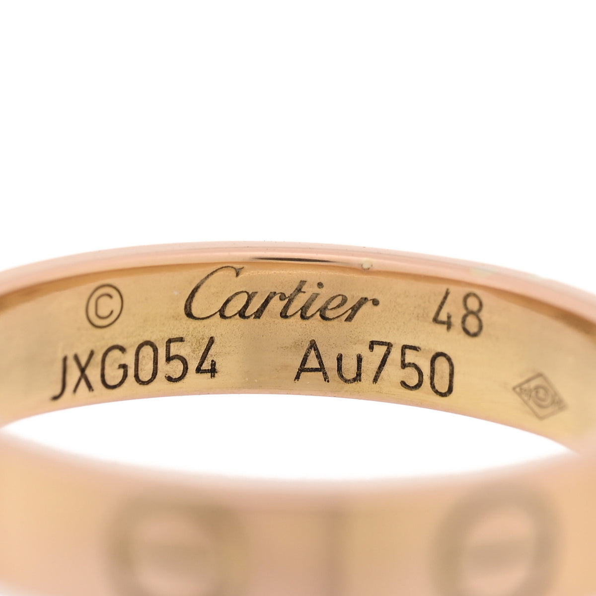 18K Yellow Gold 3.5mm LOVE Wedding Band Ring 48 4.5