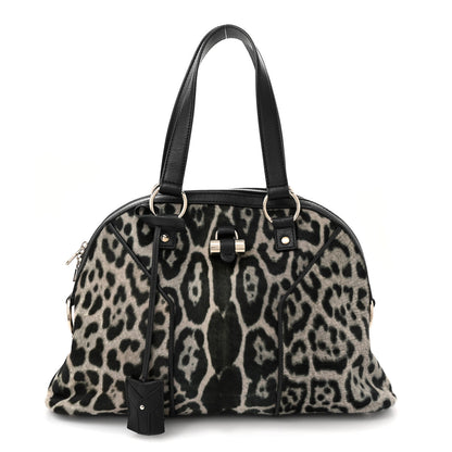 Saint Laurent Calf Hair Leopard Print Large Muse Black 1 of 13