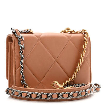 Chanel Lambskin Quilted Chanel 19 Wallet On Chain WOC Brown 3 of 12