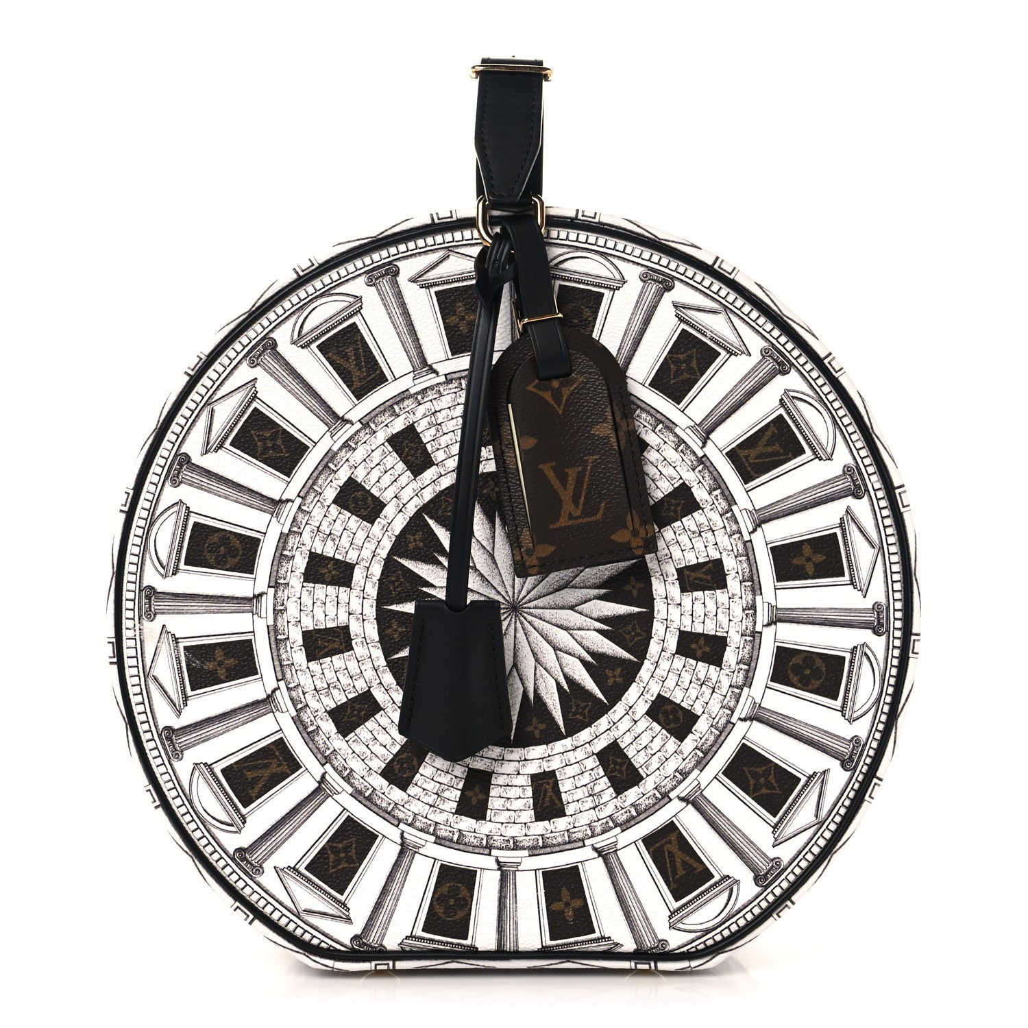 Louis Vuitton X FORNASETTI Calfskin Architettura Petite Boite Chapeau White Black 1 of 9