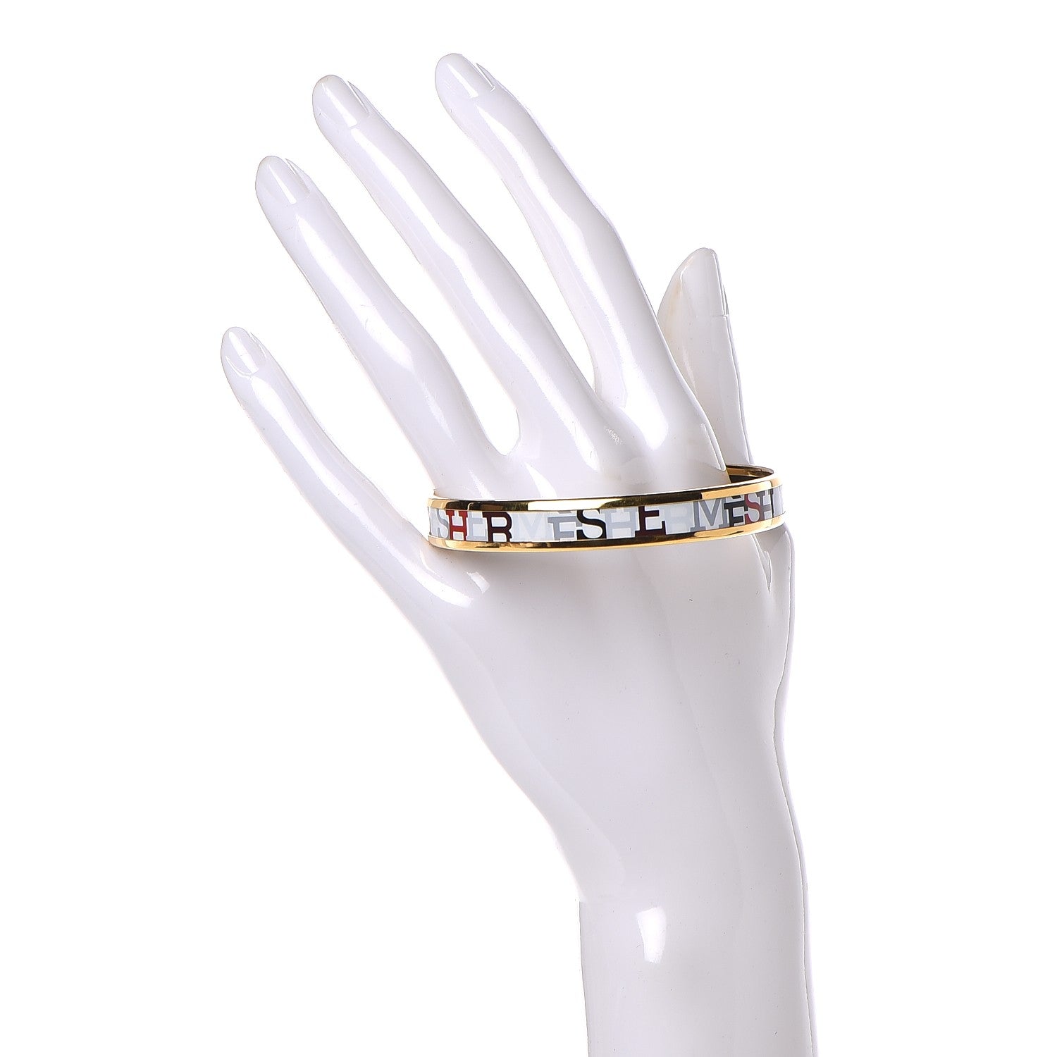 Hermes Enamel Printed Narrow Capitales Bracelet 65 2 of 4