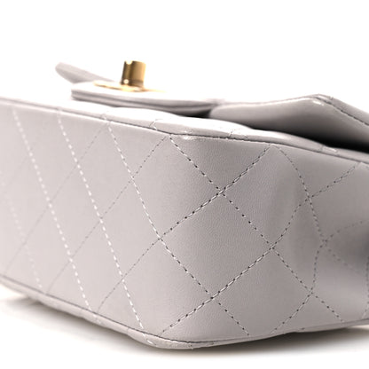 Chanel Lambskin Quilted Mini Top Handle Rectangular Flap Grey 10 of 11