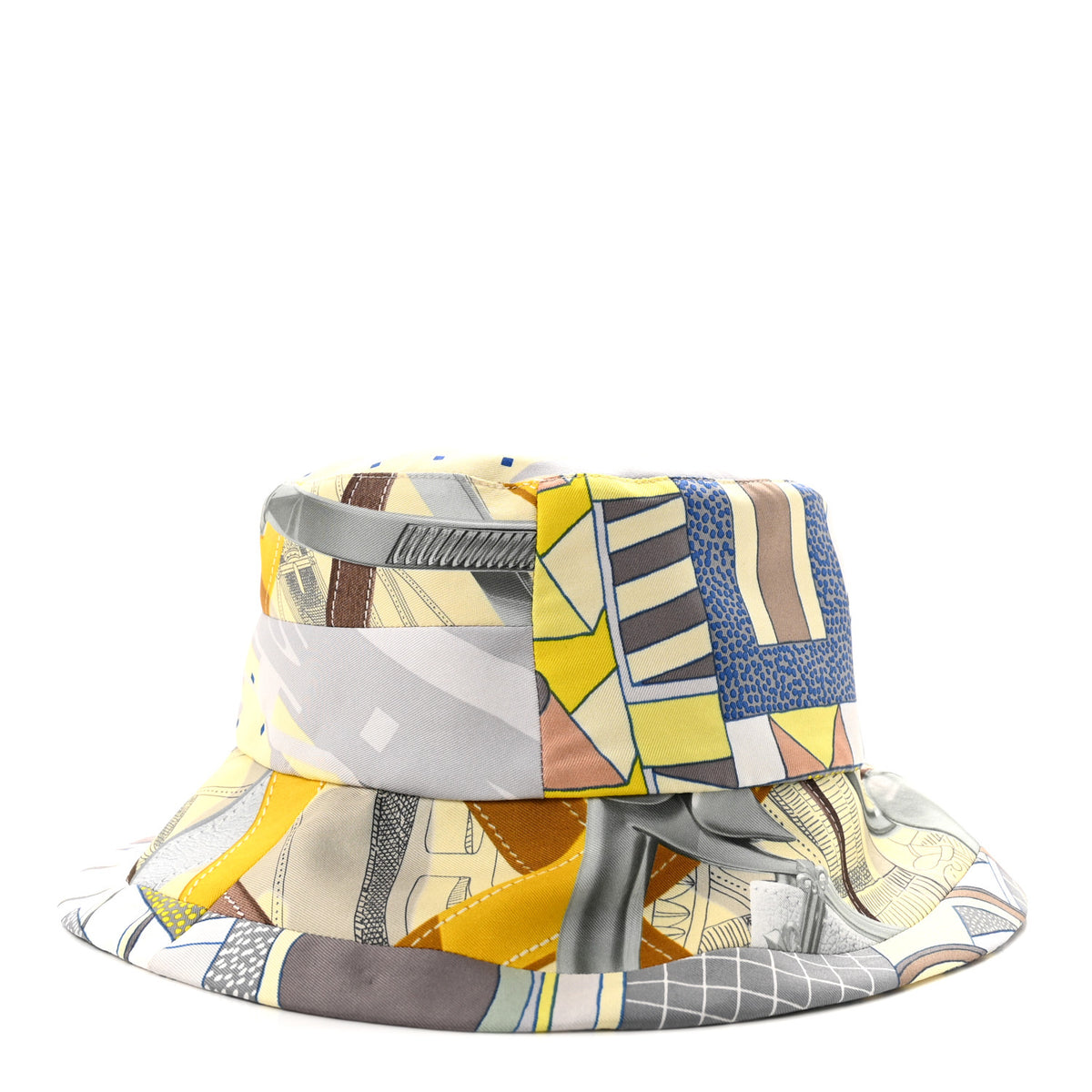 Hermes Silk Carla Patchwork Bucket Hat 58 5 of 7