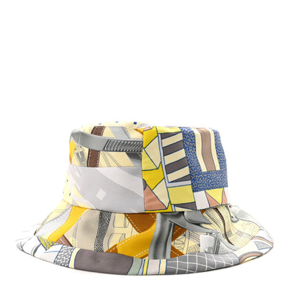 Hermes Silk Carla Patchwork Bucket Hat 58 5 of 7