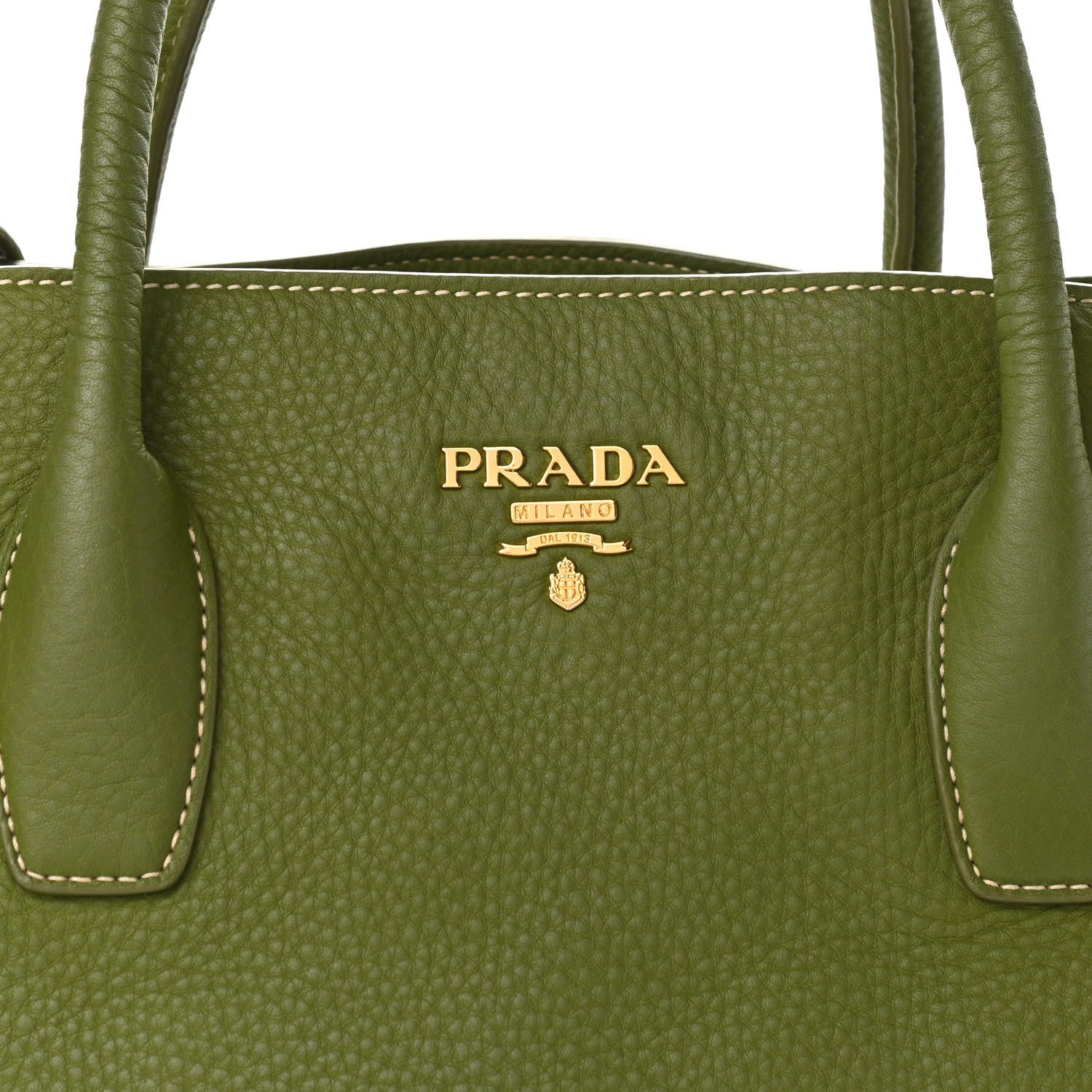 Prada Vitello Daino Shopping Tote Green 7 of 10