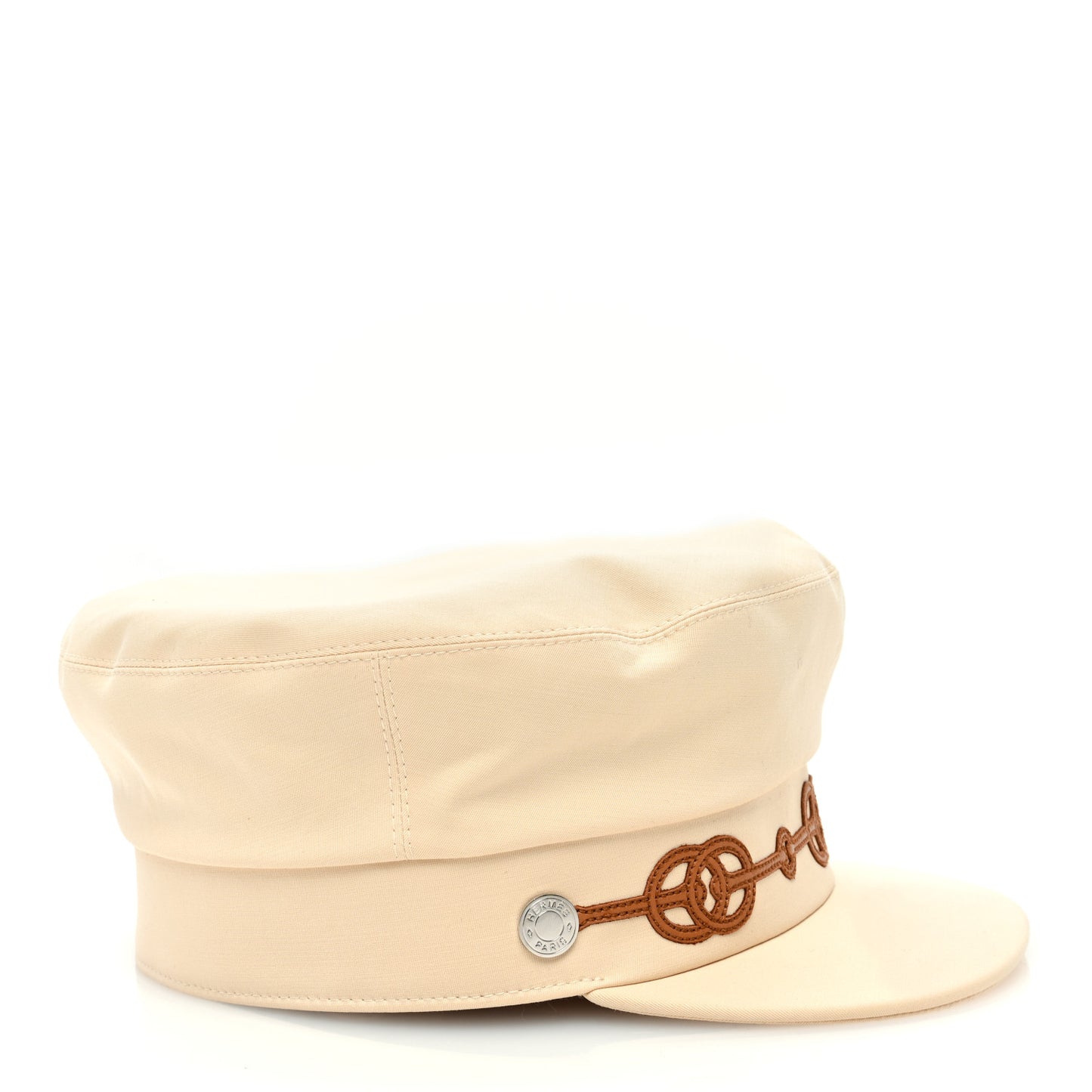 Double Linen Twill Casquette Cabourg Cliquetis Cap 57 White Creme