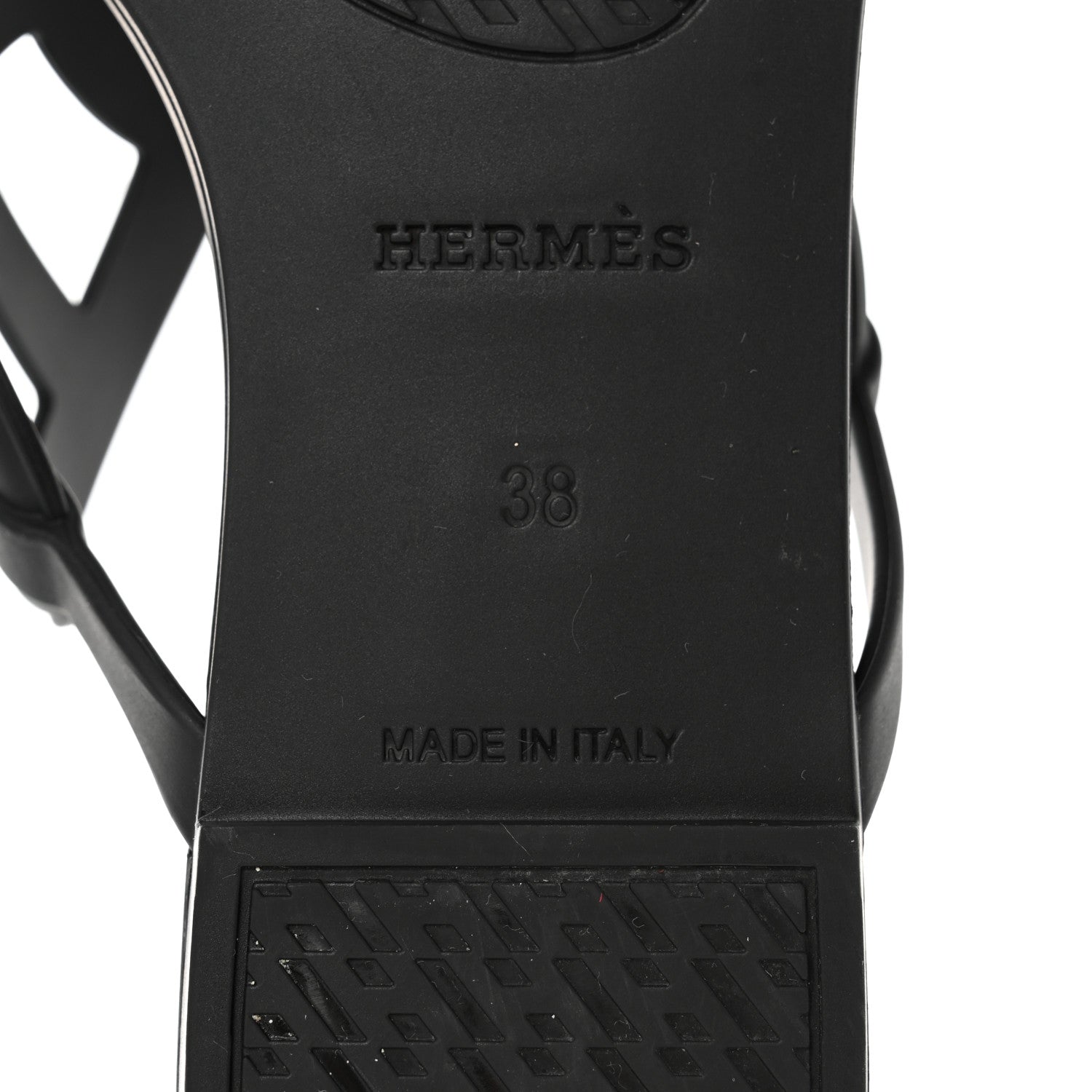 Hermes Rubber Womens Egerie Sandals 38 Black 8 of 9