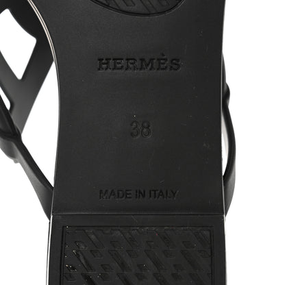 Hermes Rubber Womens Egerie Sandals 38 Black 8 of 9