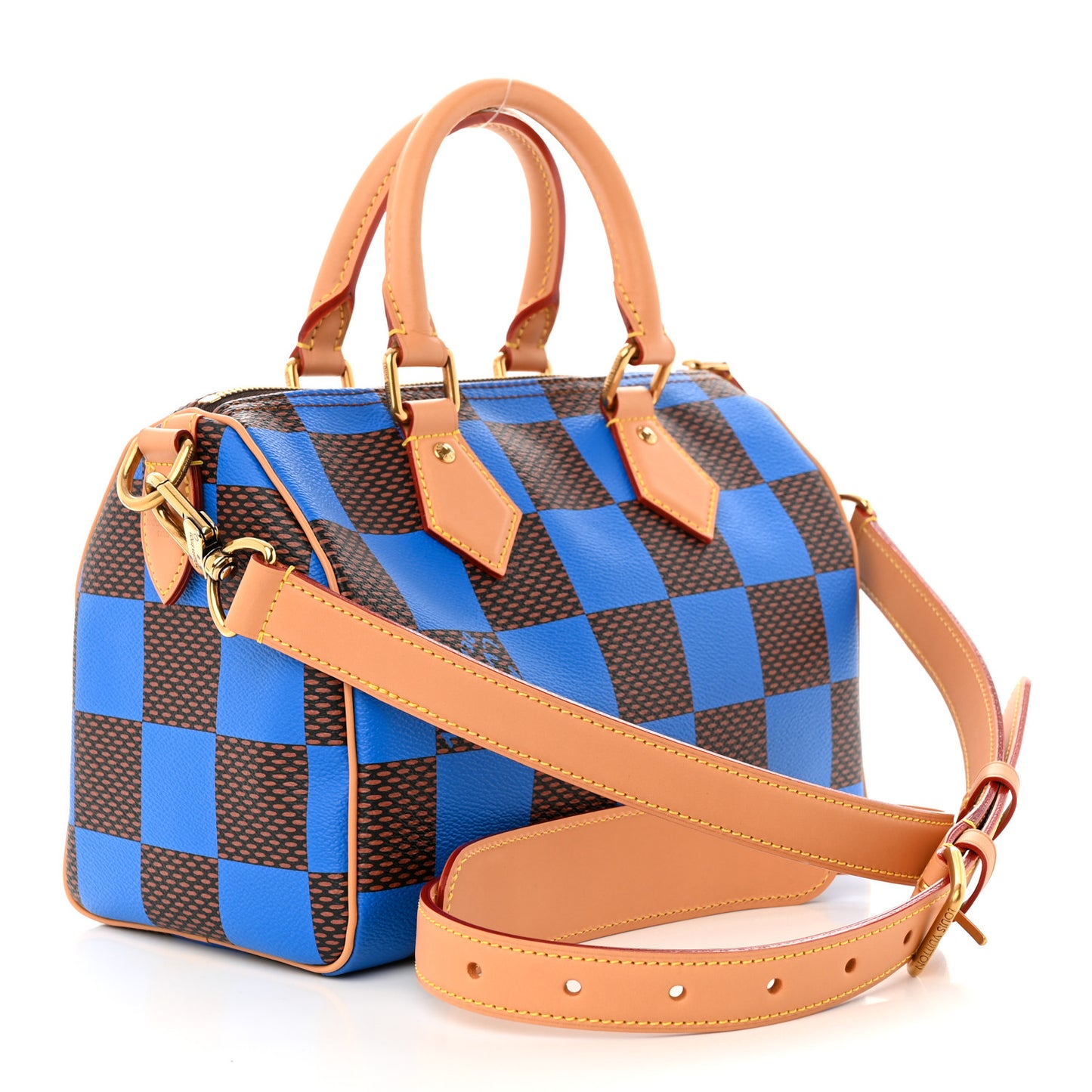 Damier Pop Speedy Bandouliere 25 Blue