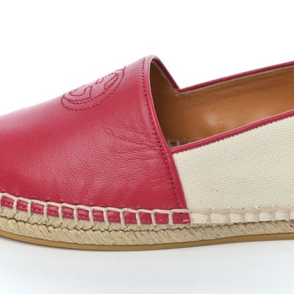 Gucci Calfskin Canvas Espadrilles 37.5 Greggio Petunia 10 of 17