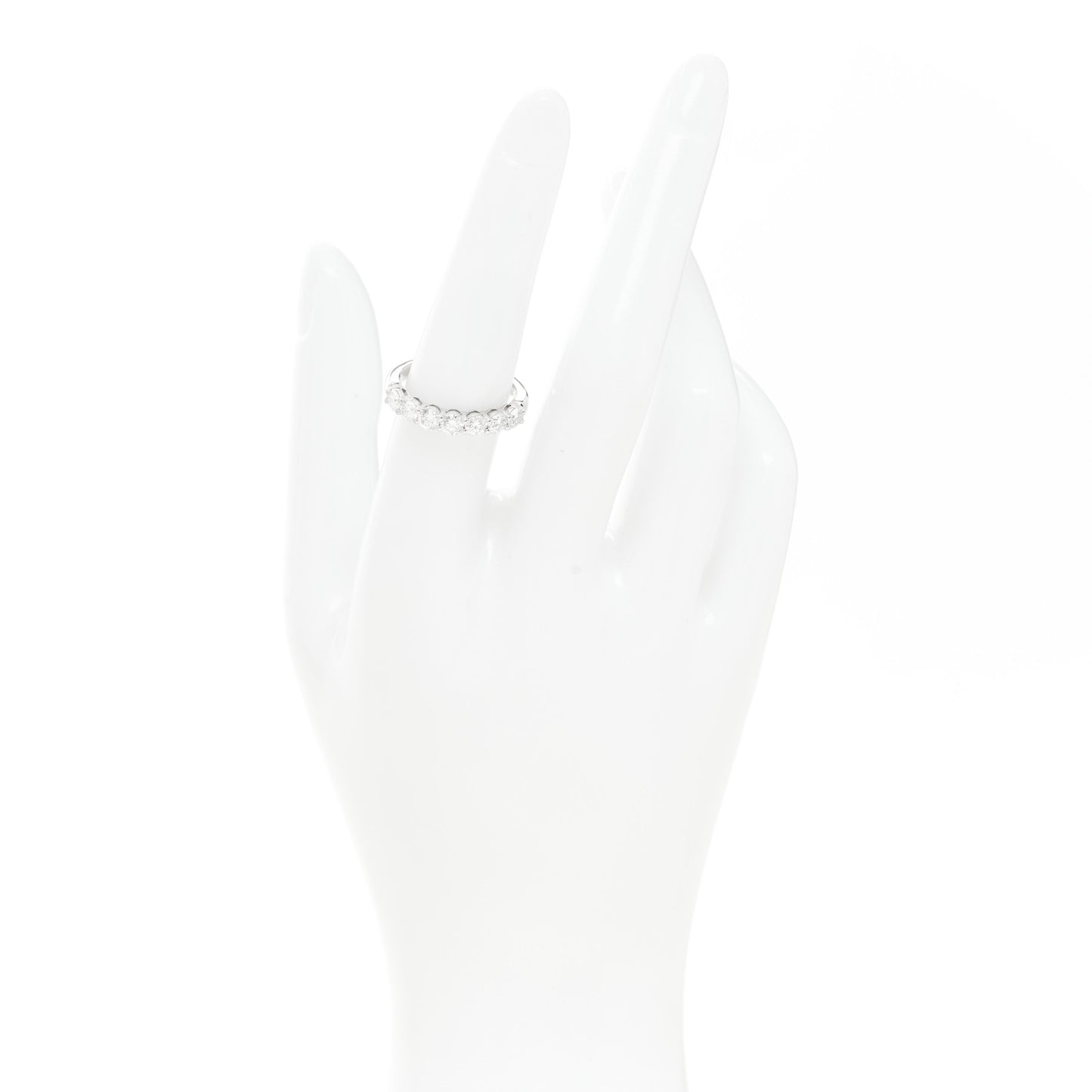 Platinum Diamond 3.5mm Forever Half Circle Band Ring 54 6.75