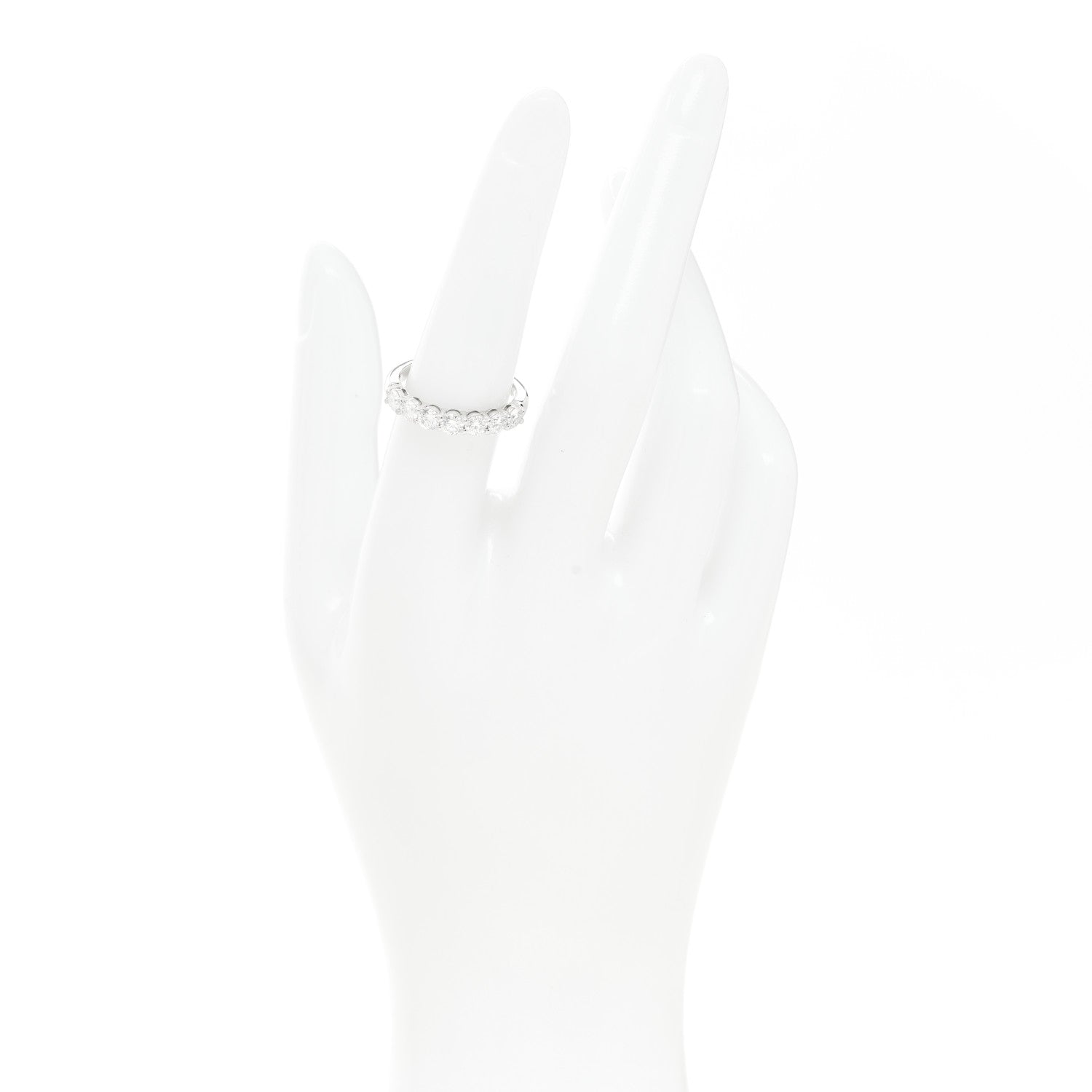 Tiffany Platinum Diamond 3.5mm Forever Half Circle Band Ring 54 6.75 2 of 5