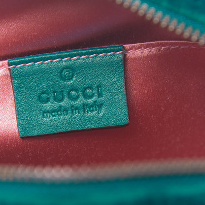 Gucci Velvet Matelasse Small GG Marmont Chain Shoulder Bag Pavone Cyan 6 of 10
