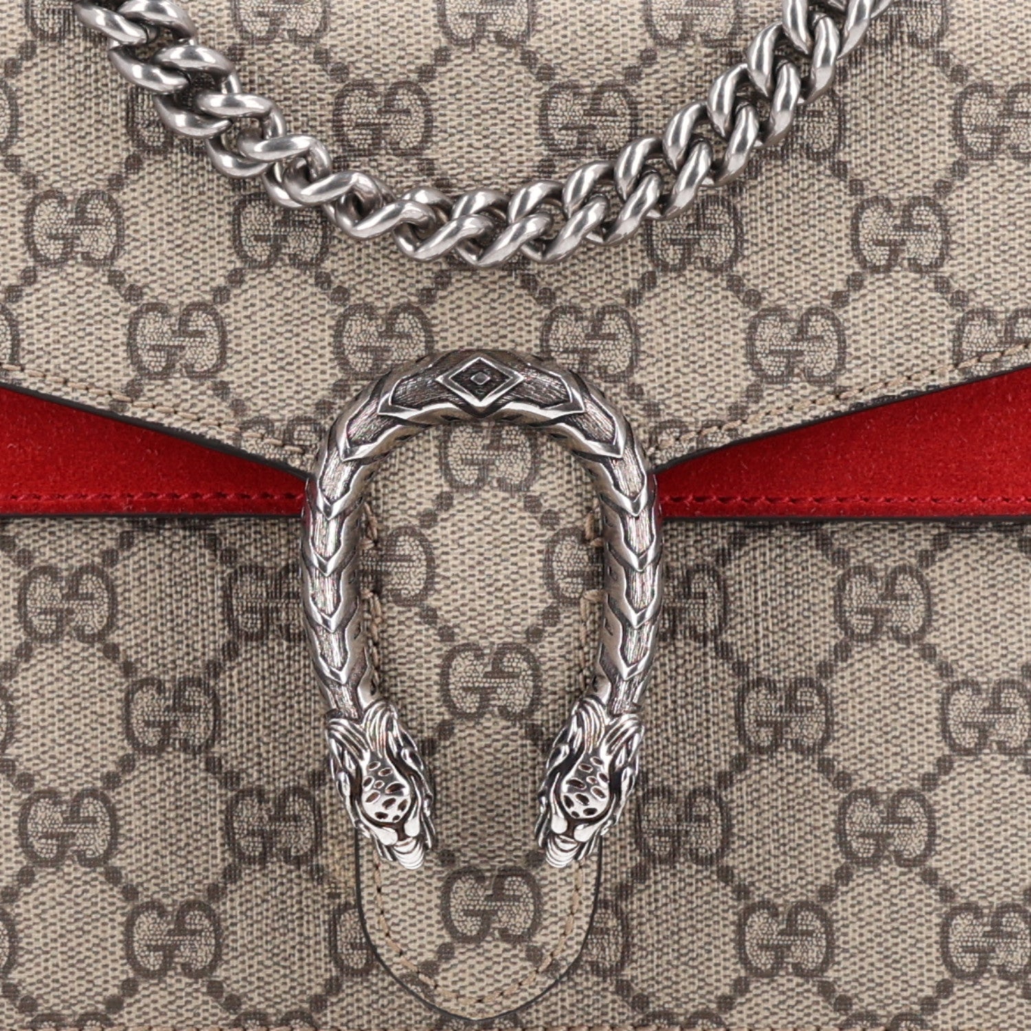 Gucci GG Supreme Monogram Mini Dionysus Shoulder Bag Hibiscus Red 8 of 10