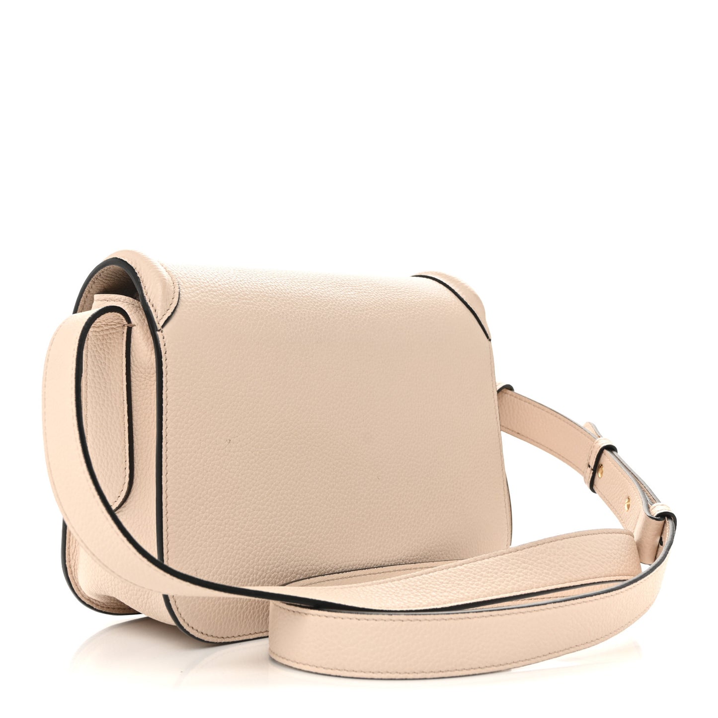 Grained Calfskin Padlock Crossbody Bag Nude