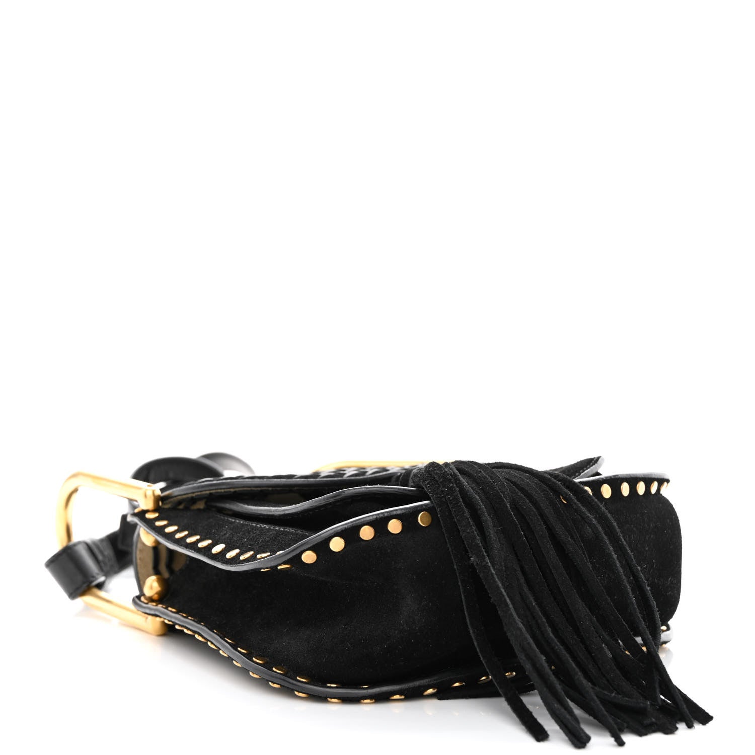 Chloe Suede Calfskin Braided Mini Hudson Shoulder Bag Black 4 of 14