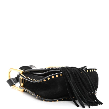 Chloe Suede Calfskin Braided Mini Hudson Shoulder Bag Black 4 of 14