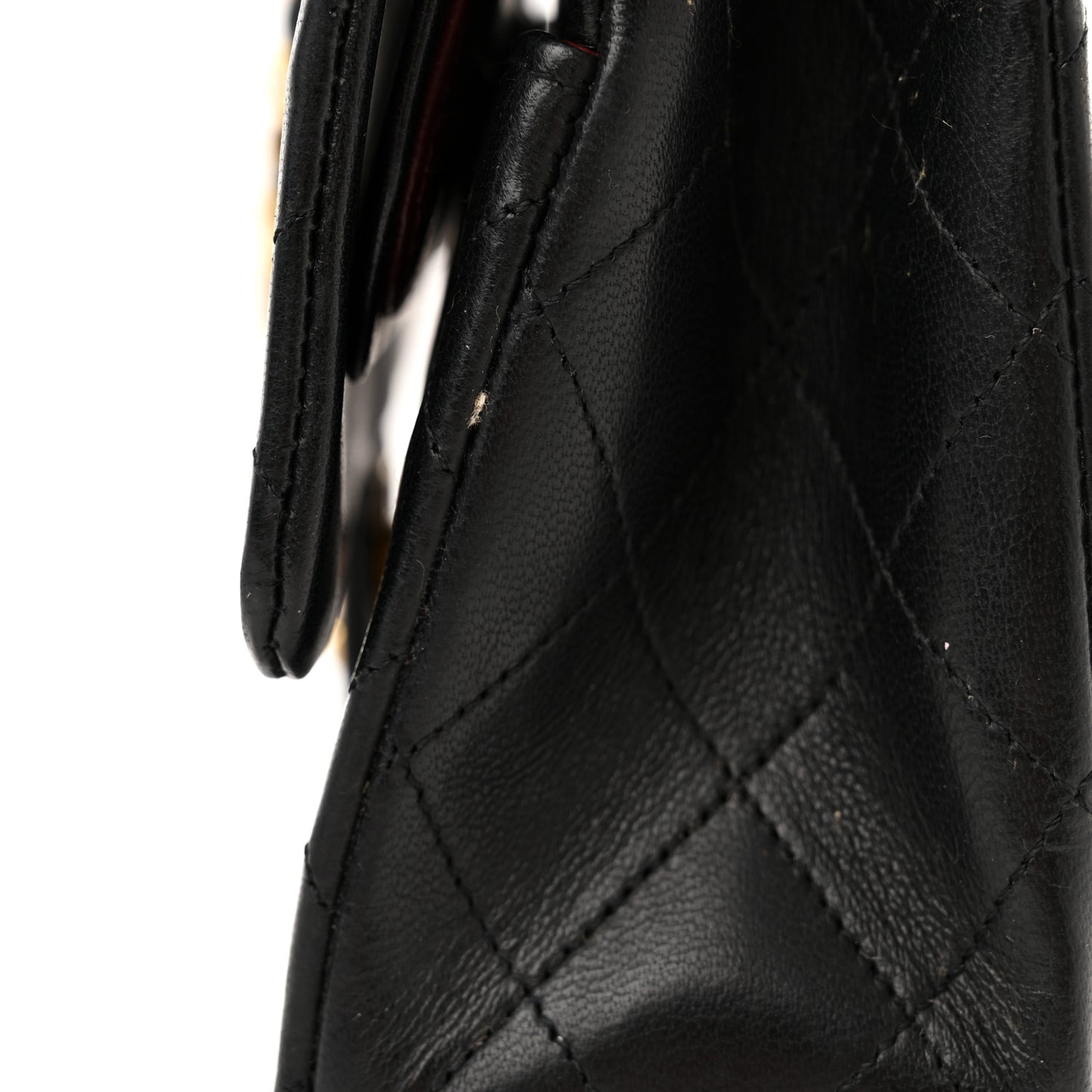 Lambskin Quilted Medium Double Flap Black