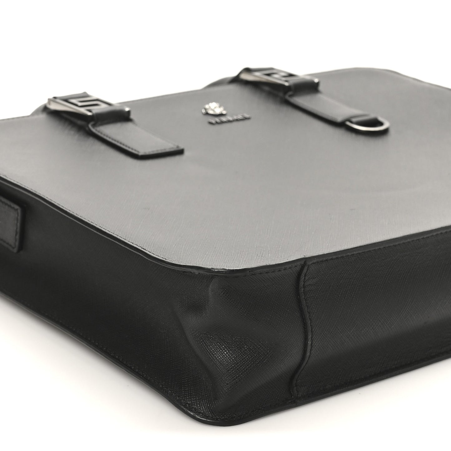 Saffiano Medusa Top Handle Briefcase Black