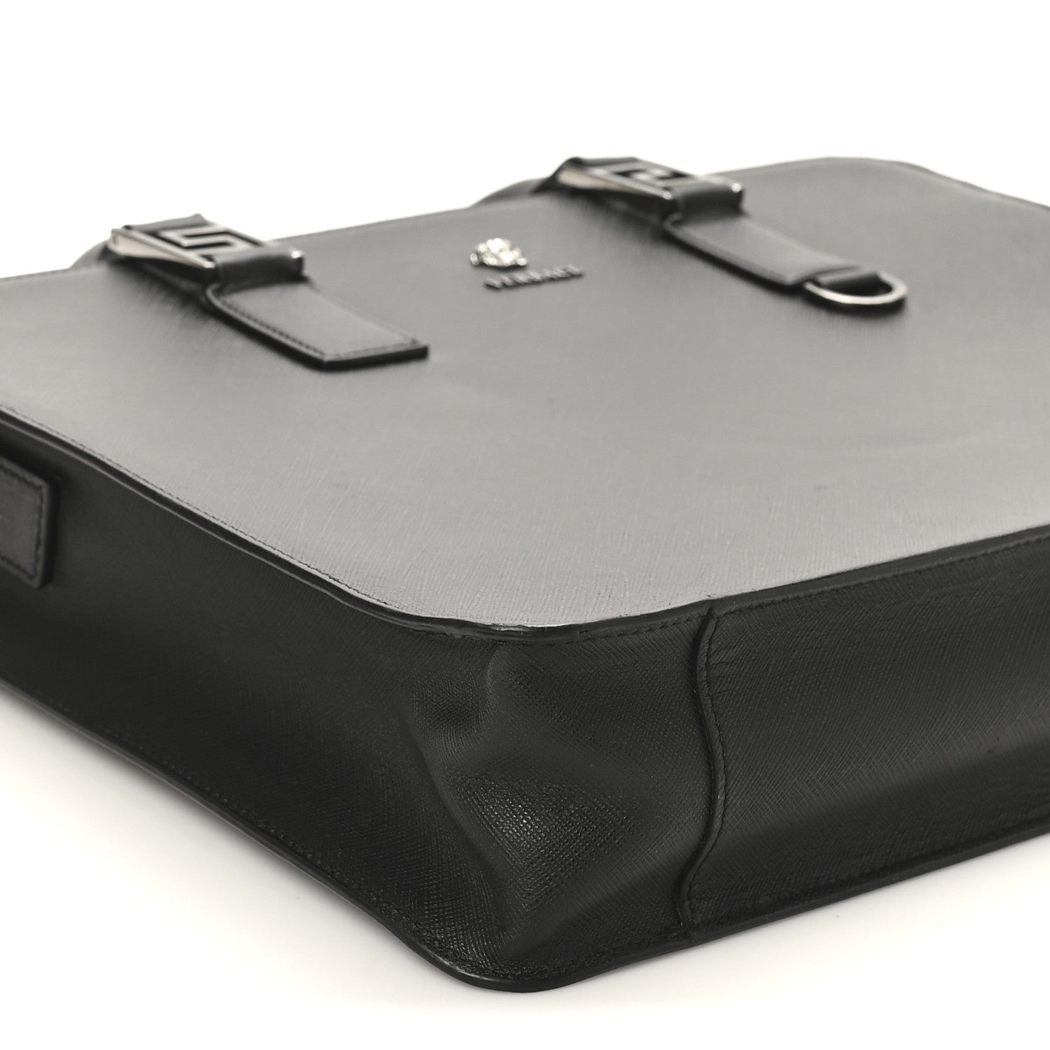 Versace Saffiano Medusa Top Handle Briefcase Black 8 of 9