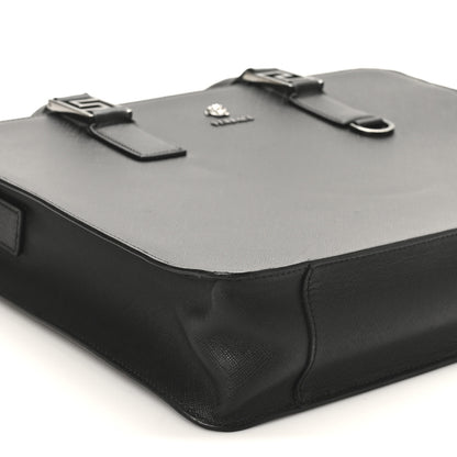 Versace Saffiano Medusa Top Handle Briefcase Black 8 of 9