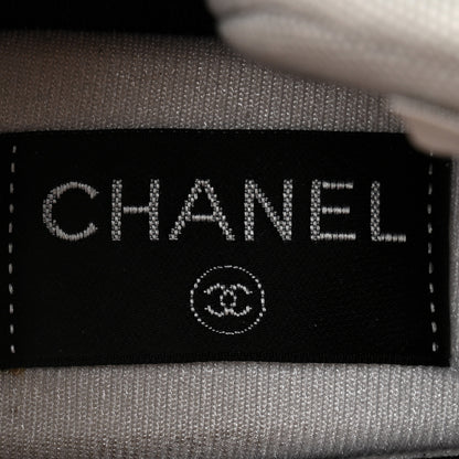Chanel Nylon Lambskin Suede Calfskin CC Sneakers 39 Blue Grey White 6 of 14