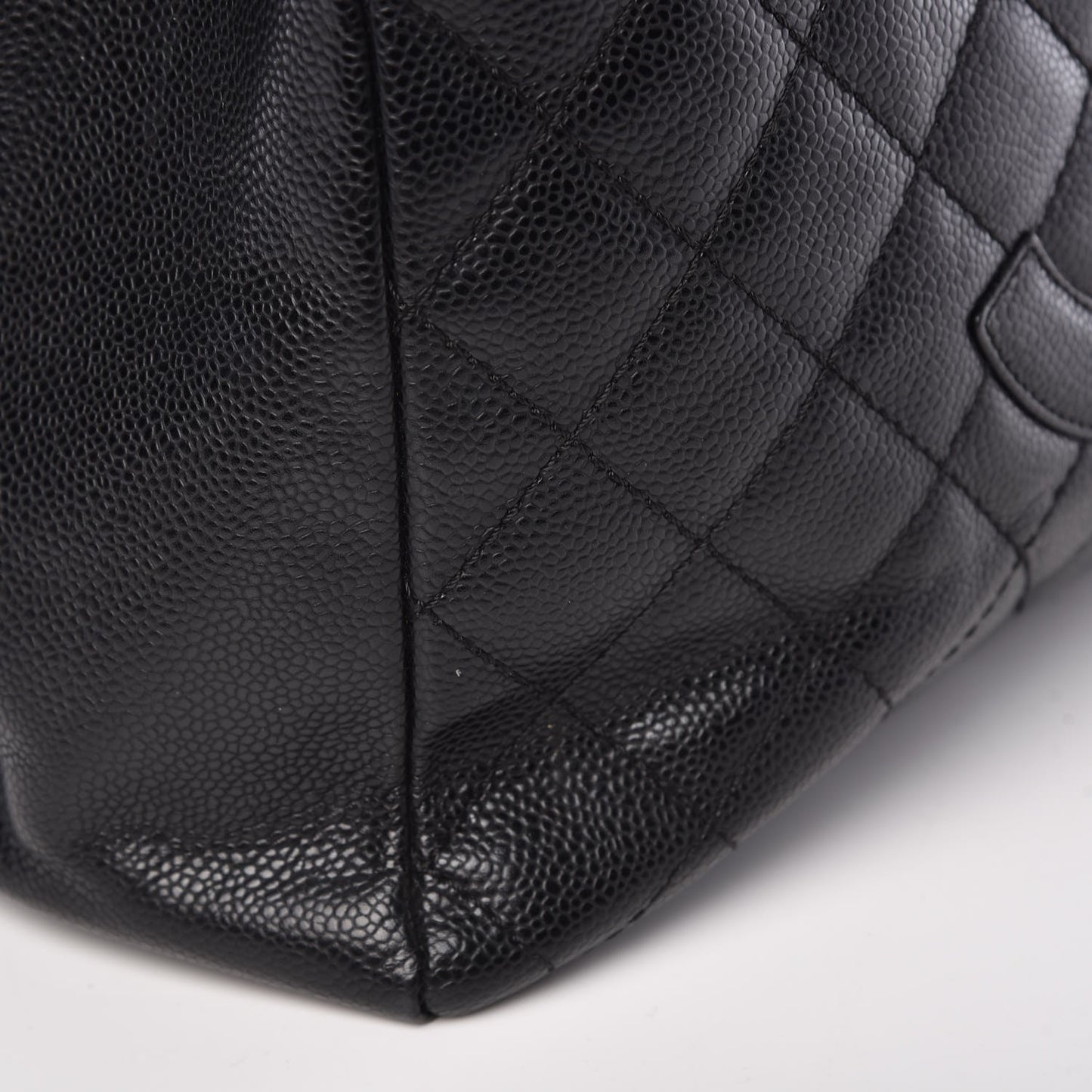 Caviar Quilted Grand Shopping Tote GST Black
