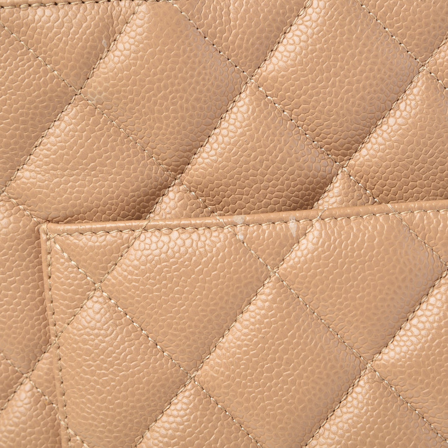 Caviar Quilted Medallion Tote Beige