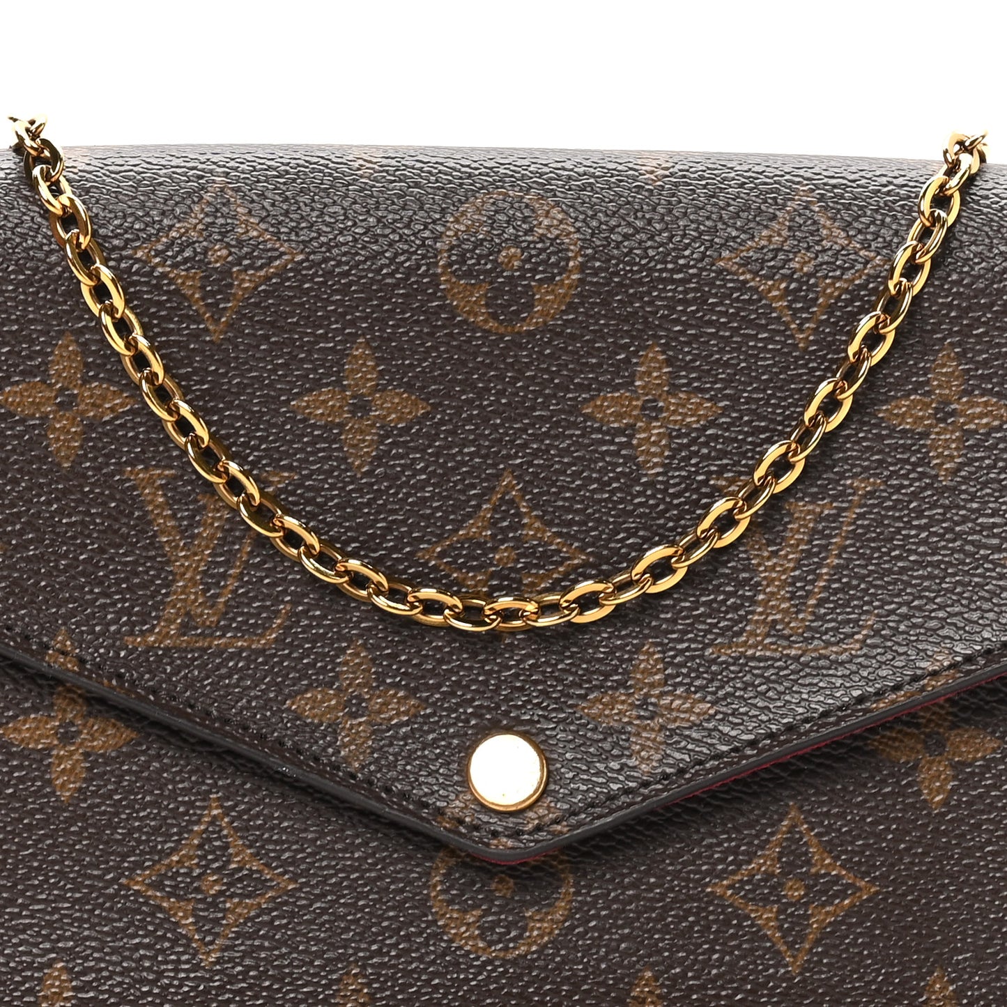 Monogram Pochette Felicie Chain Wallet Fuchsia