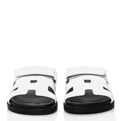 Hermes Calfskin Womens Chypre Sandals 38 White 2 of 8